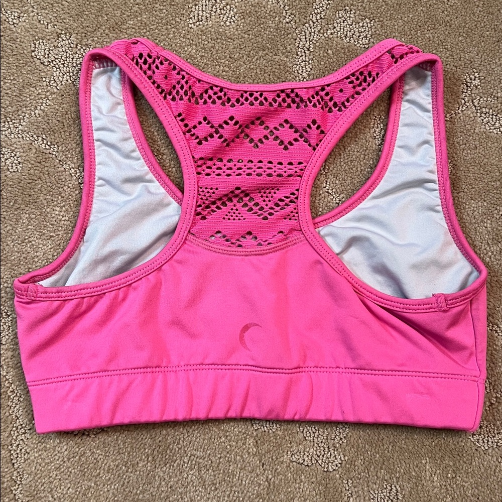 ZYIA Active Pink Bomber Sports Bra, Small